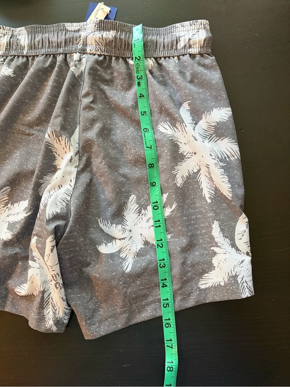 Men’s XS/teen XL Gray Palm Print Swim Shorts